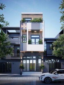 Mẫu Nhà Ống 3 Tầng Hiện Đại Kết Hợp Ốp Gỗ XanhHomes